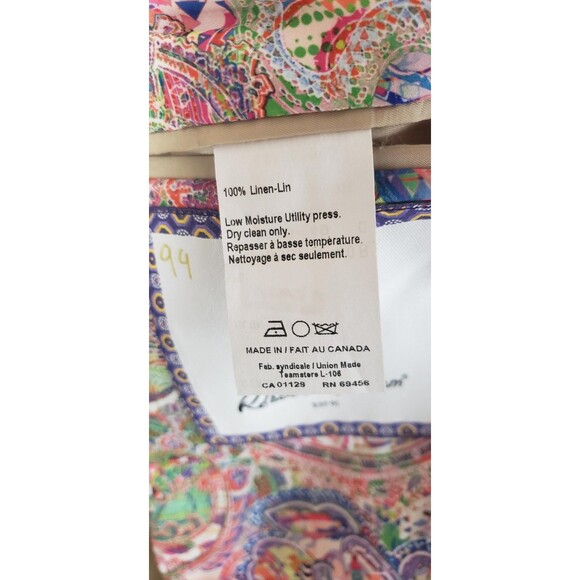 Robert Graham Blazer Mens 40R Beige Linen Modern Fit Sport Coat Paisley Lining - Picture 9 of 12